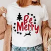 Women's T Shirts 2023 Women's Tshirt Fashion Year Holiday Top Happy Merry Christmas Cartoon Graphic Print Clothes Female Tee T-shirt