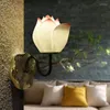 Wall Lamps OUFULA Contemporary Lotus Lamp Art Living Room Bedroom Tea Corridor Decorative Light