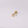 Orecchini a bottone 1 pezzo 3 pietre cartilagine calibro 16 piercing al trago acciaio inossidabile lunghezza 6 mm