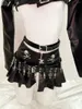 Kvinnors skinnjacka punk vintage y2k kläder skalle harajuku mode gotisk