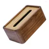 Jewelry Pouches Wooden Tissue Box Case Desktop Multi-functional Napkin Holder