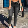 Jeans femininos mulheres calças lápis skinny cintura alta para mulher 90s calças tornozelo comprimento zip hem vaqueros