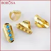 Küme Yüzük Borosa 5pcs Altın Renk Dört Yüzlü Opal Bant Yüzük Moda Japon İnsan Yapımı Kadınlar için ZG0340