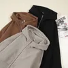 Sweats à capuche pour hommes automne hiver sweat à capuche de haute qualité 370g manteau polaire épaule tombante lâche fermeture éclair manches longues plaine vêtements masculins