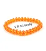 Orange Farbe 8mm Facettiertes Kristall Perlen Armband Für Frauen Einfachen Stil Dehnbare Armbänder 20 teile/los Whole1832119