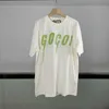 Kvinnors designer t-skjorta skjorta självutformad sommargrön blixt bladtryck par hylsa t-shirt lös passform