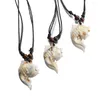 Pendant Necklaces Hawaii Resin Imitation Fish Necklace White Carp Adjustable Black Leather Cord Seaside Surfer Choker Jewelry