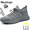 Boots Work Sneakers Men Summer Safety Shoes Steel Toe Protective Shoes Breathable Men Work Shoes Boots Lightweight Safety Footwear 231110