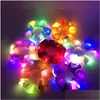 Hair Accessories Led Light Shiny Scrunchies Women Girls Band Rope Luminous Elastic Ponytail Holder Circle Colorf Lighting Scrunchie Dhma1