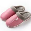 Men's Home 344 Winter Indoor Warm Thick Bottom Plush Waterproof Leather House Slippers Man Cotton Shoes 231109