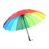 Rainbow Umbrellas 16K coupe-vent arc-en-ciel grand parapluie pluie femmes hommes soleil marche longue poignée droite Golf parapluies Parasol à ouverture automatique