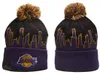 Berretti da uomo Berretti Los Angeles Berretti Lakers Tutte le 32 squadre Pompon lavorato a maglia con risvolto a righe Lana laterale calda USA College Sport Cappello lavorato a maglia Berretto da hockey per donna a13