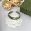 New Fashion Bangle Striped Flower Rhinestones Simple Unisex Universal Sier Plated Retro Bracelet