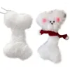 Portachiavi Peluche Sciarpa Rossa Osso Cucciolo Portachiavi Auto Portachiavi Cani di Peluche Borsa Fascino