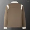 Vestes pour hommes hiver haute qualité contraste couleur veste manteau hommes vintage revers mince épaissi vêtements décontracté mode extérieur