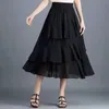 Spódnice Dziewczęta Kwiatowa spódnica Kobiety Summer 2023 Słodka potargana linia szyfonowa długa kobieta koreańskie ubrania