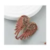 Pins Brooches Pins Fashion Jewelry Retro Angel Wing Brooch Inlaid Rhinestone Drop Delivery Dhqig Dhvk3