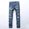 Jeans pour hommes Pantalon en denim classique de haute qualité Slim Fit Blue Biker Cargo Pantalon Mode Casual Ripped pour homme Plus Taille 42