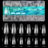 Falska naglar 600 st Clear Medium Almond Acrylic Full Cover Sculpted Soft Gel Nail Tips Tools For Home DIY Salon Supplies