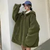 Trench da donna Donna 2023 Moda invernale Parka caldo Capispalla femminile Doppi lati Indossare Giacca in pelliccia di agnello finta Donna con cappuccio oversize