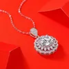 Pendanthalsband silver 5ct Moissanite Flower Necklace for Women White Gold Plated Iced Diamond Pass Test Collare Jewelrypendant NecklaceSp