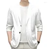 Pulls pour hommes Été Léger Blazer de mode Preuve de crème solaire Ultra-mince Smart Casual Vestes de costume Classique Solide Manteaux à simple boutonnage