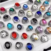 Band Rings 50Pcs/Lot Luxury Gemstone Punk Vintage Ring For Women Men Gift Jewelry With Emerald Sapphire Ruby Drop Del Dhgarden Dhydg