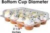 Outils de cuisson récipients à cupcakes 12 unités (paquet de 30) boîtes en plastique transparent dôme profond empilable jetable sans BPA Reli