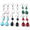 Dangle Earrings Fashion Black Gun Plated Crystal Glass Pendant Earring For Women