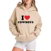 Women's Hoodies Ladies Loose Letter Print Hoodie Sweatshirt Women Quarter Zip Pullover