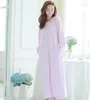 Vêtements de nuit pour femmes Polaire Princesse Chemise de nuit Robe longue d'hiver pour femme Pyjama rose et violet