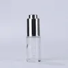 Storage Bottles 500pcs Factory Wholesale 15ml Clear Glass Essential Oil Bottle Packaging Container With Gold Silver Push Dropper Vial