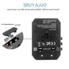 Travel Adapter International Universal Power Cable Plug Adapter All-in-one with 5 USB Worldwide Wall Charger for UK/EU/US/Asia Cgfql