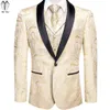 Mens Suits Blazers Hitie Beige Khaki Suit Vest Shawl Lapel Tuxedo Jacket Half Flat Collar Neck Tie Hanky ​​Cufflinks Wedding Prom 231110