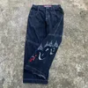 Jeans pour hommes Jnco Baggy Jeans Y2K Low Rise Jeans Hommes Femmes Hip Hop Punk Broderie Slouchy Jeans Gothic Print Retro Streetwear 231109