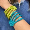 Bangle Fashion Punk Hip Hop Skeleton Ghost Claw Skeleton Bracelet Personality Adjustable Bracelet Men Women Girls Party Jewelry Gifts 231109