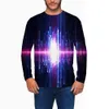 T-shirt da uomo Primavera e autunno stampa a onde esplosive con motivo a maniche lunghe T-shirt da uomo street style personalità europea 3d digitale prin 230410