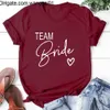 Men's T-Shirts Team Bride Love Heart T Shirt Aesthetic Bridesmaid Bride Squad T-shirt Women Ulzzang Wedding Party Tops 1SS8 410&3