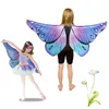 Шарфы, 1 компл., детская красочная шаль с крыльями бабочки, шарф-пончо, женская фея, аксессуары для косплея, праздничные принадлежности для вечеринок