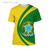 Herr t-shirts Brasilien t skjortor för män 3d Brasilien flagga tryck coola herrkläder o nack mode halva ärm män t skjortor stora storlek toppar tees m230409