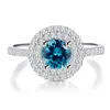 Anneaux de cluster Hainon Light Blue Crystal 2023 Femmes Bijoux de mariage Zircon Bague en gros US 6 8 9 Bague de fiançailles de luxe