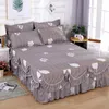 Gonna da letto 3 pezzi biancheria da letto in pizzo di cotone in pelle elastico fit doppio coprimaterasso famiglia federa 2 federe 230410