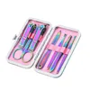 Regenboog glanzende kleur manicure handverzorging vingers nagels knipper met nagelbestand oordik curette pincet pincet schaar