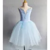 Stage Wear Sky Blue Ballet Tutu Skirt Women Dress Long Vestidos For Girls Performance Clothing Swan Belly Dance Skirts Balet Girl