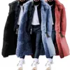 Men's Wool Blends Winter Overcoat Midi Length Men Coat Faux Fur Colorfast Mid-calf Length 231109