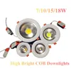 Downlights Warmweiß/kaltweiß AC90-260V Stil Druckguss COB Downlight 7/10/15/18W Engineering Home Deckenleuchte Downlights