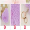 Nyckelringar fluffiga Pompom Keychain gåvor Kvinnor Soft Heart Shape Pompon Fake Key Chain Ball Ball Bag Accessories Ring B019