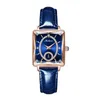 Wristwatches High End Fashion Square Women's Rose Gold Diamond Inlaid Watch With Two And A Half Movement Twist Watches For Women