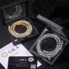 2022 heiße Verkäufe Hip Hop 925 Sterling Silber VVS Moissanit Diamant Cluster Iced Out Tennis Kette Armband Halskette Für Männer frauen