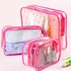 PVC Transparante Cosmetische Tas Draagbare Rits Bad Wassen Duidelijke Make-up Tassen Vrouwen Reisorganisator C467